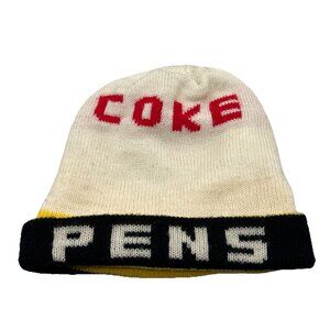 Pittsburgh Penguins Vintage Beanie Hat Ski Cap 80's Retro Coke Coca-Cola Promo